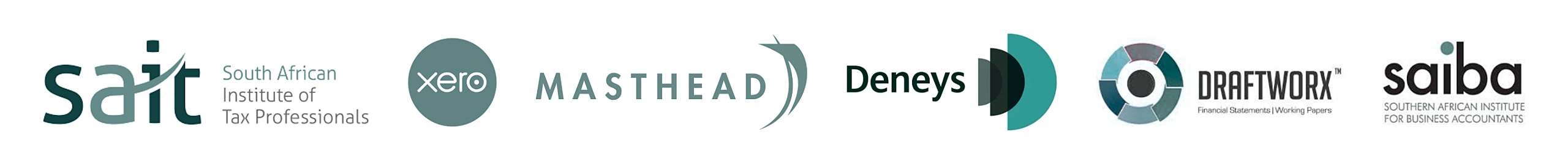 Partner logos: SAIT, Xero, Masthead, Deneys, Draftworx, SAIBA